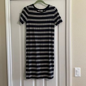 LOFT striped midi dress